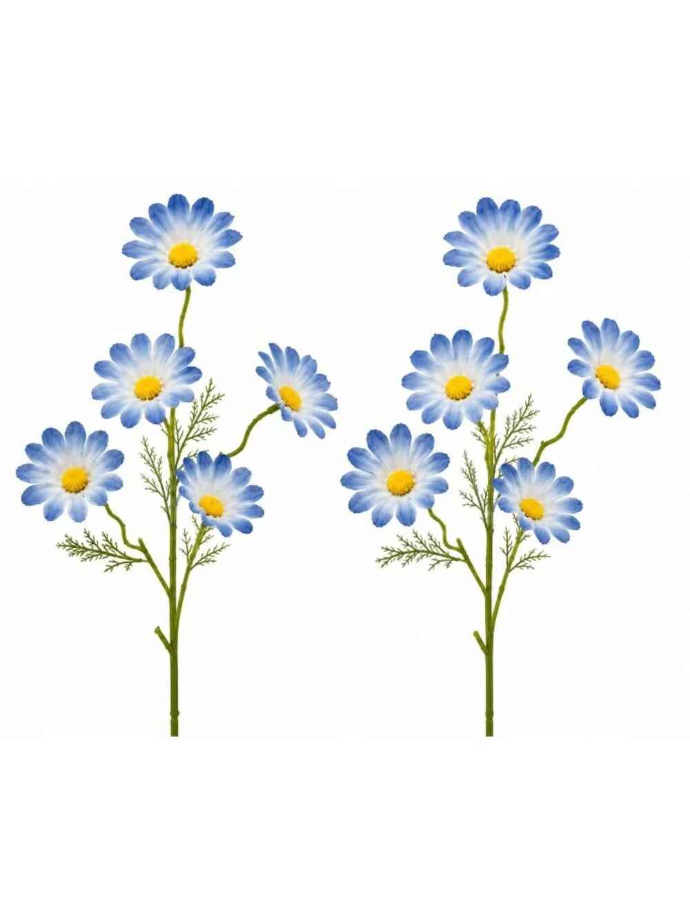 Cosmos Blue Ombre Artificial Wildflowers Set of 2 Farmhouse